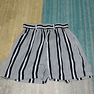 Mela Select white and navy blue striped shorts